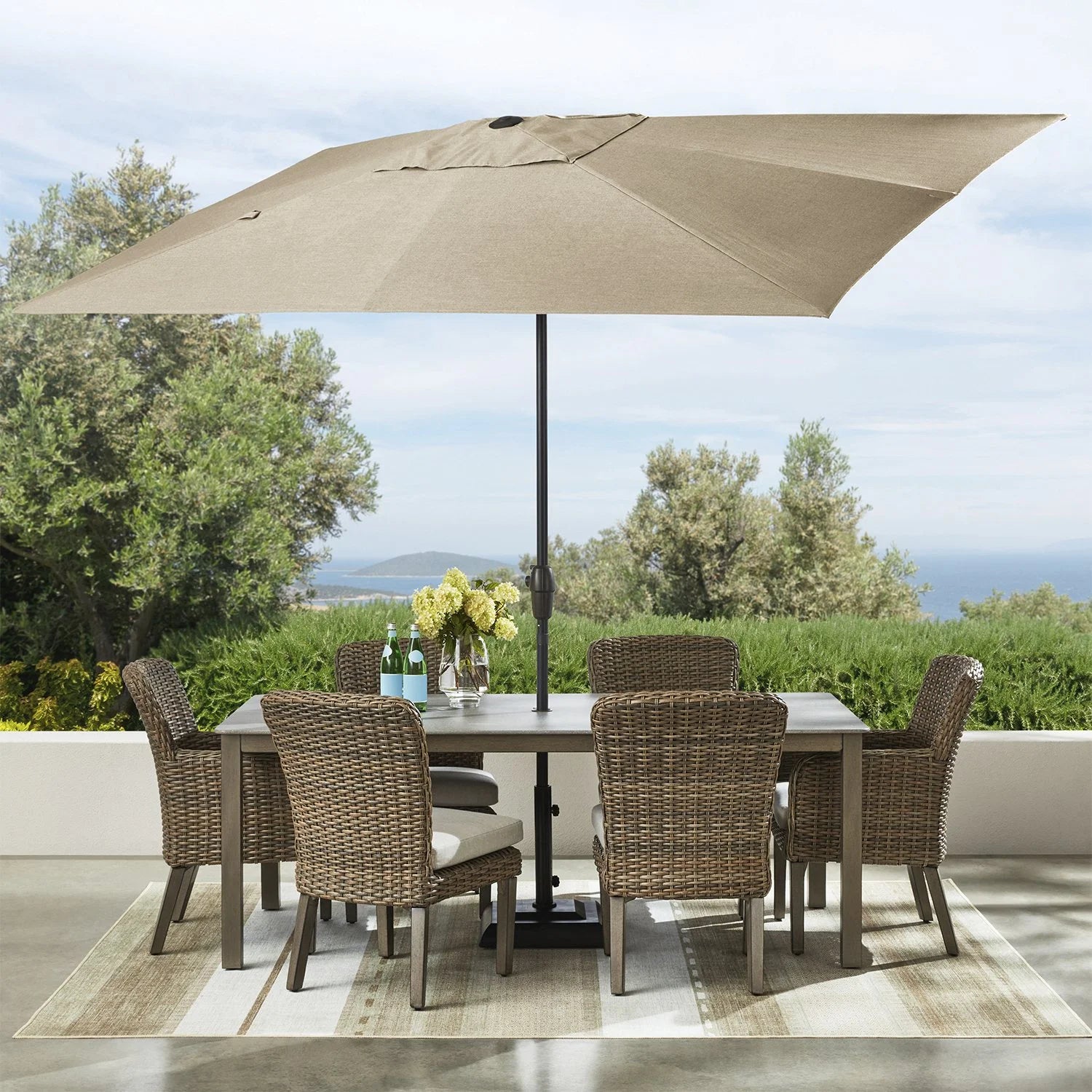 Member's Mark 10' Rectangular Umbrella with Sunbrella Fabric - Bellso